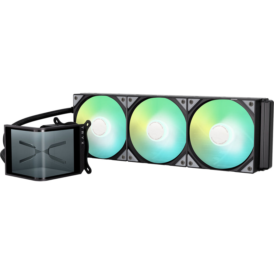 TRYX Panorama SE 360mm Black ARGB 360mm AiO Water Cooling With 6.5 inch L-Shaped AMOLED Screen With 2K Resolution,Support Intel LGA 1851/ 1700 / 115X, AMD AM5 / AM4