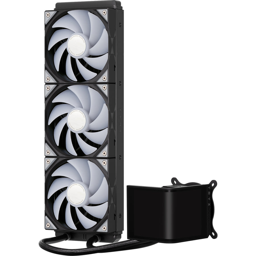 TRYX Panorama SE 360mm Black ARGB 360mm AiO Water Cooling With 6.5 inch L-Shaped AMOLED Screen With 2K Resolution,Support Intel LGA 1851/ 1700 / 115X, AMD AM5 / AM4