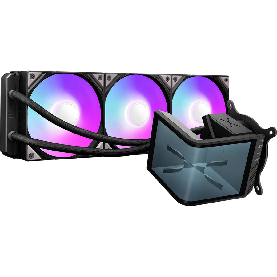 TRYX Panorama SE 360mm Black ARGB 360mm AiO Water Cooling With 6.5 inch L-Shaped AMOLED Screen With 2K Resolution,Support Intel LGA 1851/ 1700 / 115X, AMD AM5 / AM4