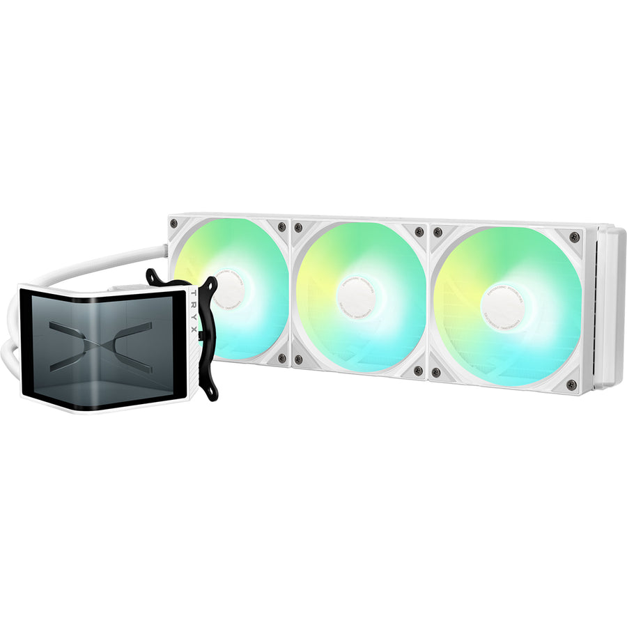 TRYX Panorama SE 360mm White ARGB 360mm AiO Water Cooling With 6.5 inch L-Shaped AMOLED Screen with 2K Resolution,Support Intel LGA 1851/ 1700 / 115X, AMD AM5 / AM4