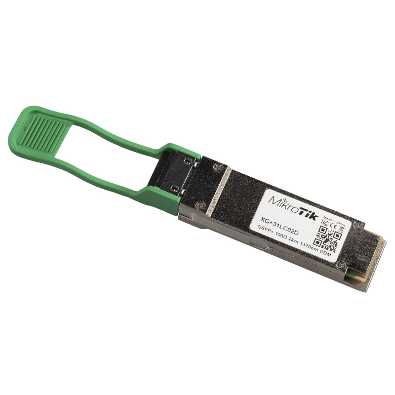 XQ+31LC02D - MikroTik XQ+31LC02D A QSFP28 module for distances up to 2km in your 100Gbps setups. 1271, 1291, 1311, 1331 nm