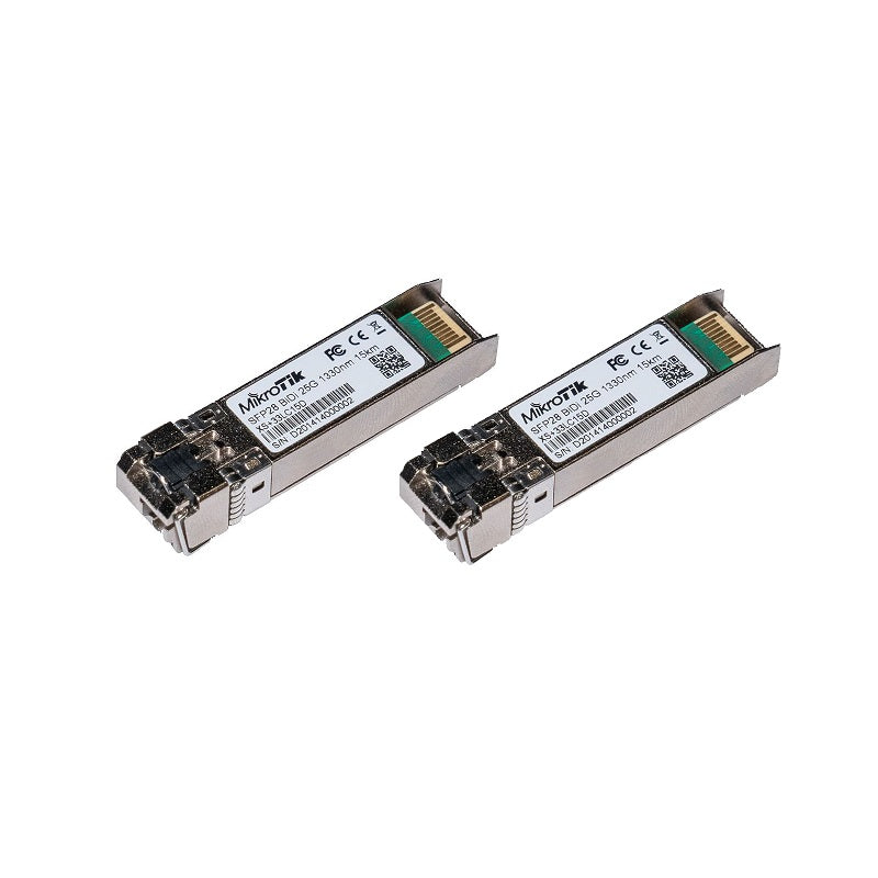 XS+2733LC15D - MikroTik XS+2733LC15D Pair of bidirectional SFP/SFP+/SFP28 25G 15km 1270nm + 1330nm Fibre Modules