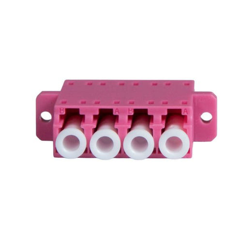 A-FIBLCLC-QPN - DYNAMIX A-FIBLCLC-QPN - Fibre LC/LC Quad Multi-mode Joiner Zirconia Ceramic Sleeve Raspberry Pink