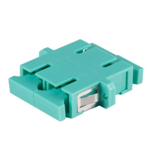 A-FIBSCSC-DAQ - DYNAMIX A-FIBSCSC-DAQ - Fibre SC to SC Duplex Multi-mode Joiner Zirconia Ceramic Sleeve Aqua