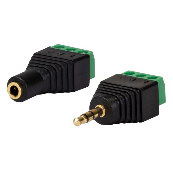 DYNAMIX A-ST35T - 3.5mm Stereo to Wired Adapter PAIR Male & Female