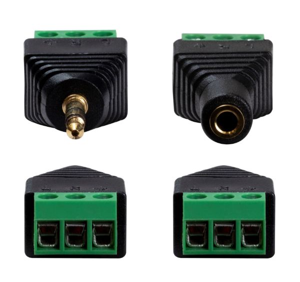 DYNAMIX A-ST35T - 3.5mm Stereo to Wired Adapter PAIR Male & Female