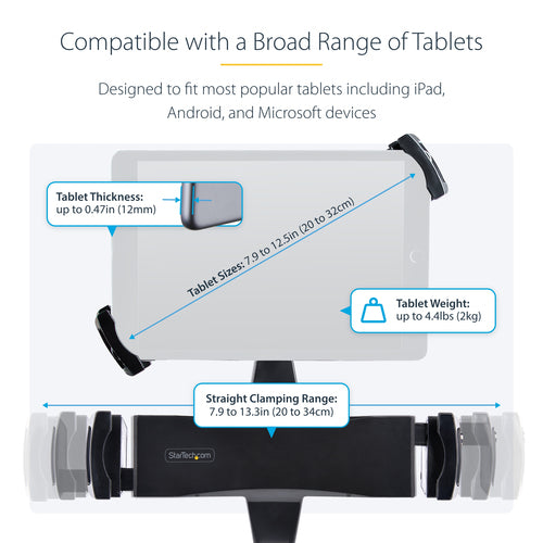 TABLET-VESA-ADAPTER - STARTECH.COM VESA MOUNT ADAPTER FOR TABLETS 7.9-12.5IN, ANTI-THEFT CLAMP 5 YR