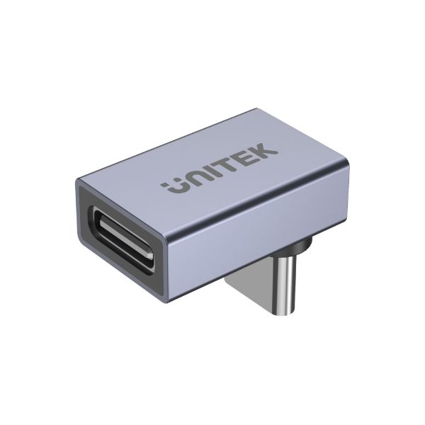 UNITEK A1039GY - USB-C 90 Degree Right Angle Adapter. Type-C Male to Female Supports up to 8K@60Hz