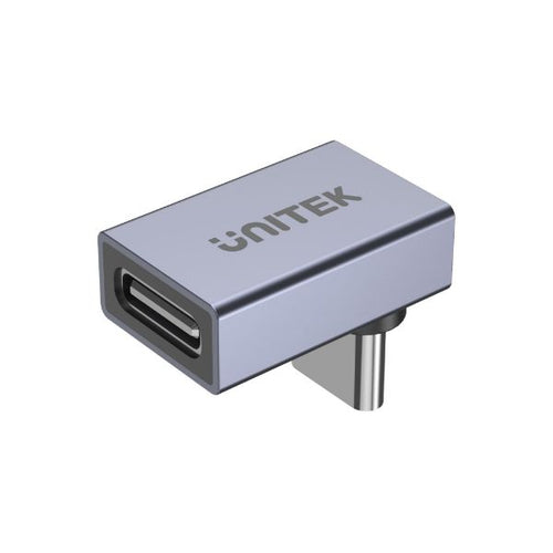 A1039GY - UNITEK A1039GY - USB-C 90 Degree Right Angle Adapter. Type-C Male to Female Supports up to 8K@60Hz