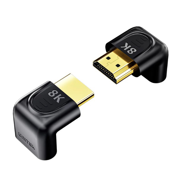 UNITEK A1046A - 8K HDMI 90 & 270 Degree Right Angle Adapter w/ Gold-Plater Connectors