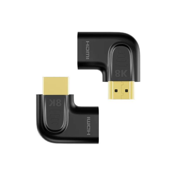 UNITEK A1047A - 8K HDMI 90 & 270 Degree Vertical Flat Adapter w/ Gold-Plater Connectors