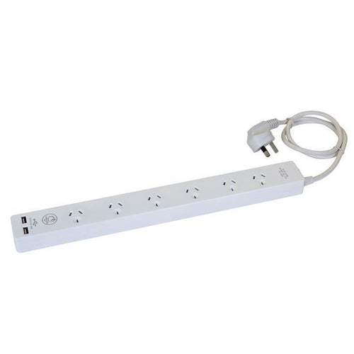 A16U - DYNAMIX A16U - 6-way 10A Home & Office Powerboard w/ two USB 3.4A Rapid Charging Ports