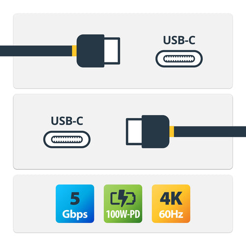 StarTech.com USB315C5C6 - Cable USB-C w/ 5A PD - USB 3.0 5Gbps 6ft