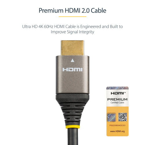 StarTech.com HDMMV1M - 3ft 1m Certified HDMI 2.0 Cable 4K 60Hz