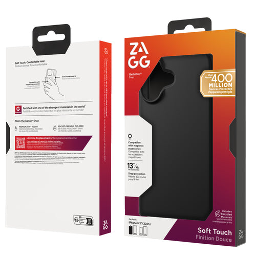 ZAGG Manhattan Snap Case, Apple iPhone 17, Black