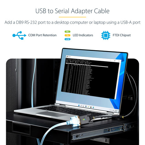 STARTECH.COM 2M USB TO SERIAL ADAPTER CABLE, COM RETENTION, RS232, 2 YR
