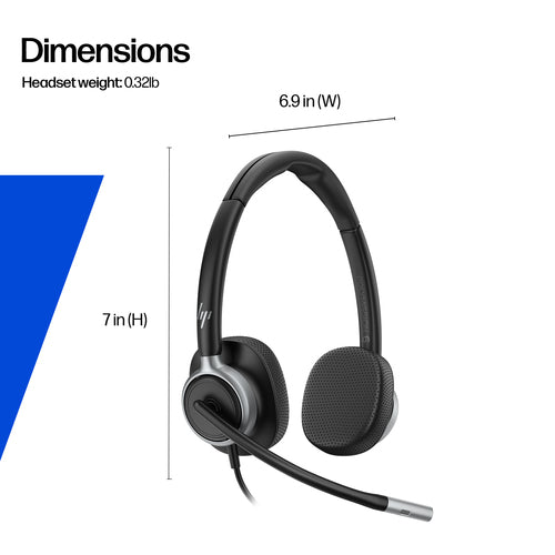 C01C6AA - HP Poly Mission 625 Stereo USB Wired Headset