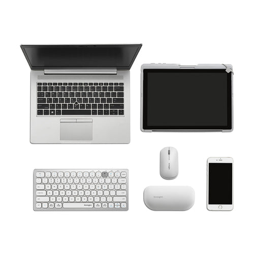K75504US - KENSINGTON MULTI-DEVICE DUAL WIRELESS COMPACT/TRAVEL KEYBOARD, WIN/IOS/MAC, WHITE, 3Y
