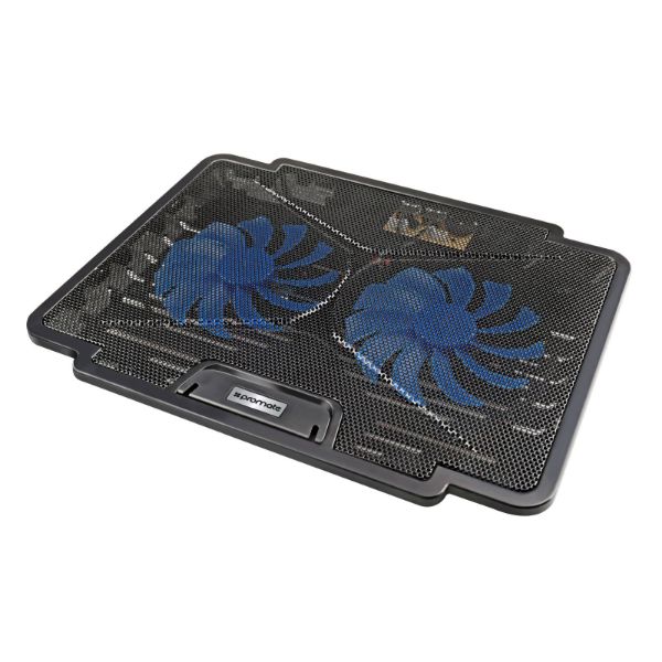 PROMATE AIRBASE-1-BLK - Laptop Cooling Pad w/ Silent Fan. Adjust height performance 140mm fans. USB.