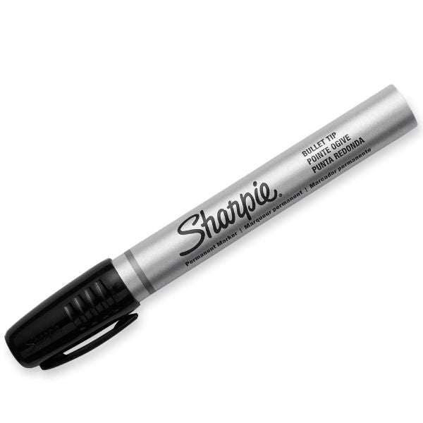 SHARPIE AP013224 - 2-Pack Metal Permanent Marker w/ Durable Bullet Tip. Tough Durable