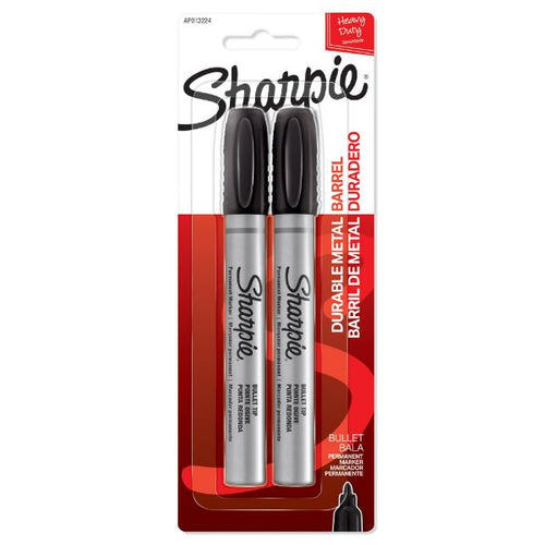 2-Pack Metal Permanent Marker w/ Durable Bullet Tip. Tough Durable
