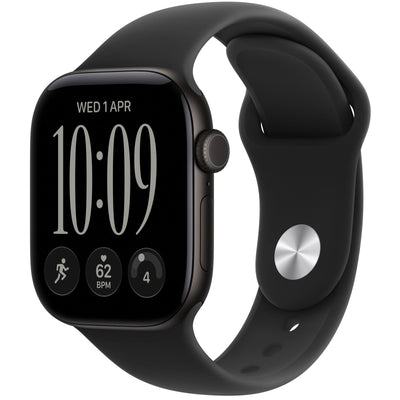 Apple Watch Series 12 (GPS) 42mm - Black Aluminium Case with Black Sport Band - S/M