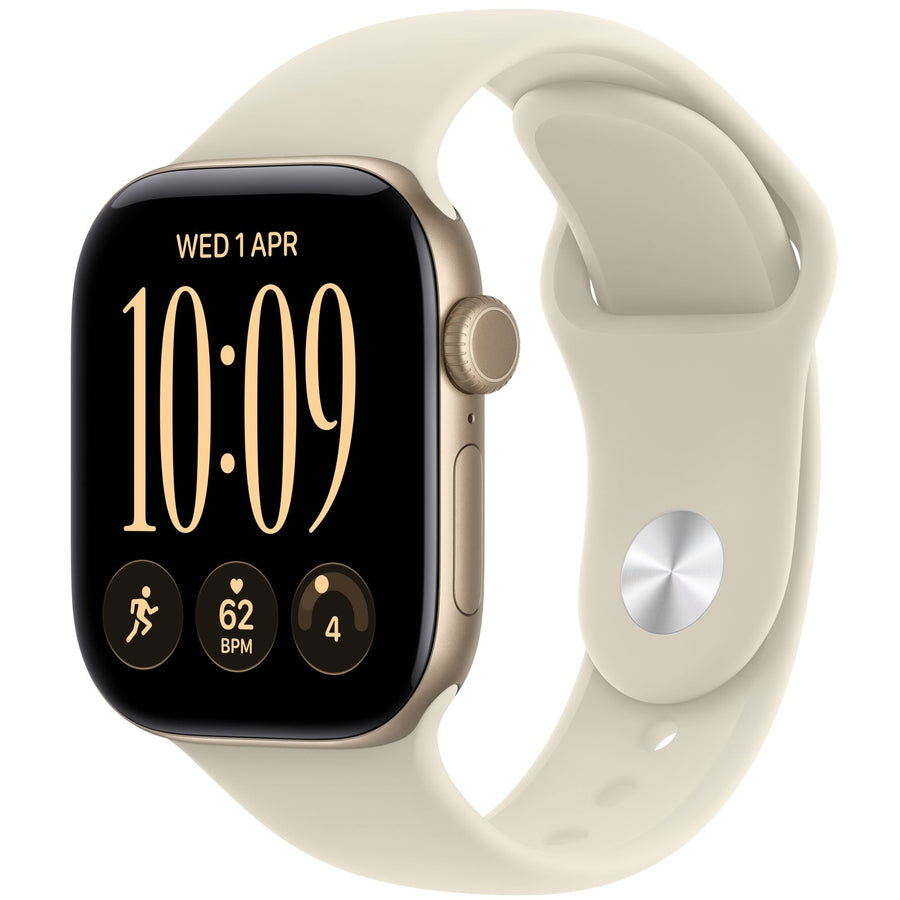 Apple Watch Series 12 (GPS) 42mm - Light Gold Aluminium Case with Sand Sport Band - S/M