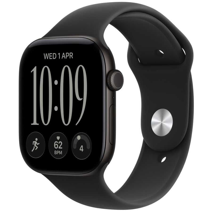 Apple Watch Series 12 (GPS) 46mm - Black Aluminium Case with Black Sport Band - S/M