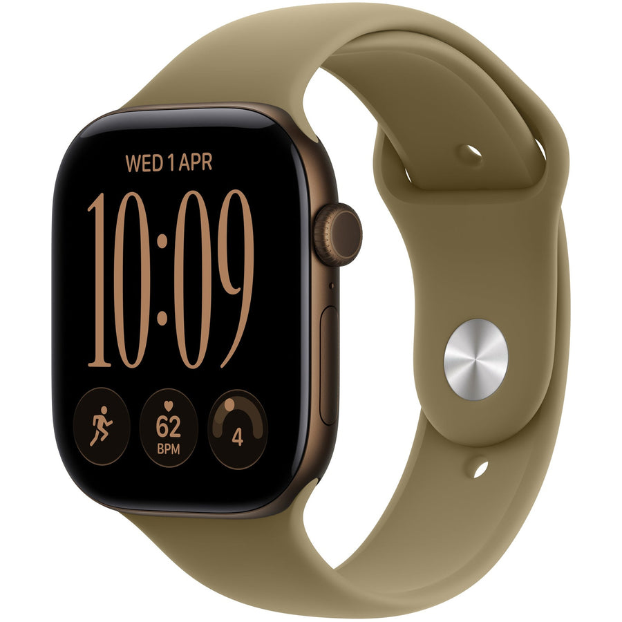 Apple Watch Series 12 (GPS) 46mm - Dark Bronze Aluminium Case with Olive Sport Band - S/M