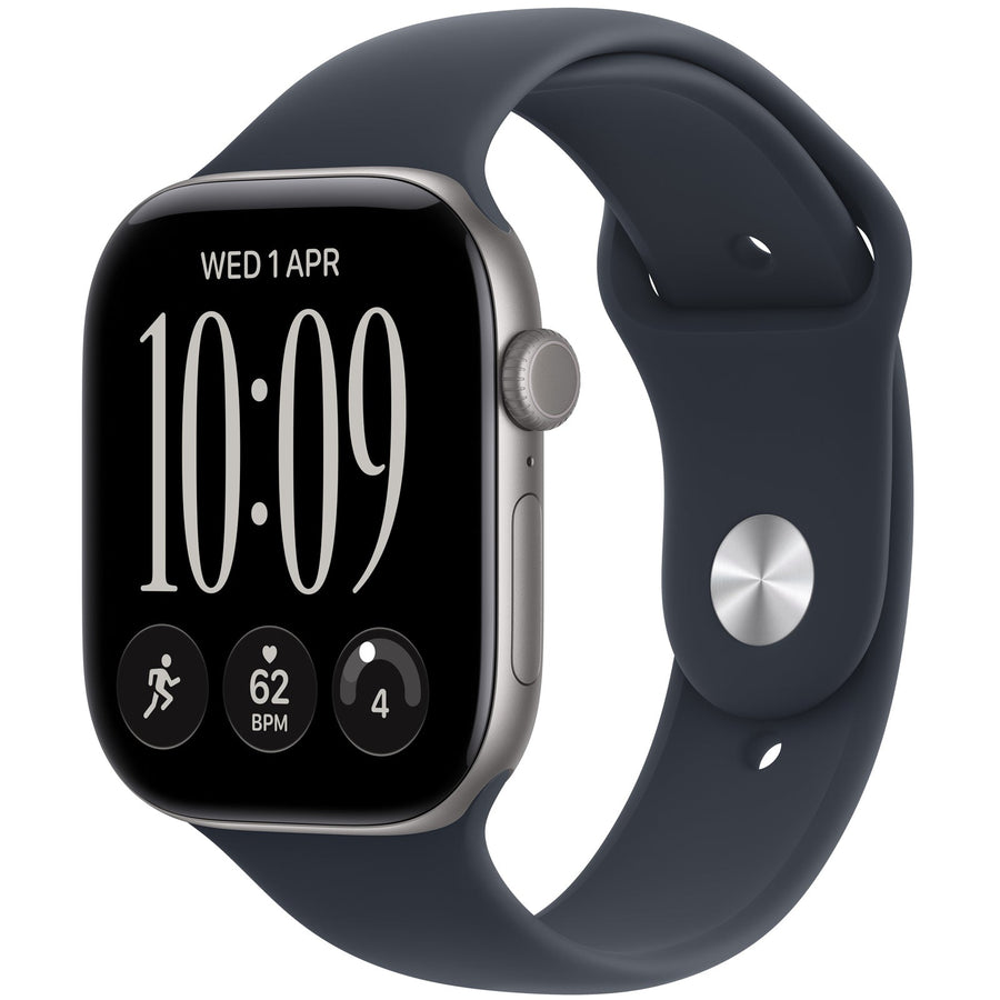 Apple Watch Series 12 (GPS) 46mm - Space Grey Aluminium Case with Navy Blue Sport Band - S/M