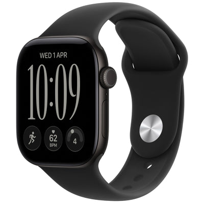 Apple Watch Series 12 (GPS + Cellular) 42mm - Black Aluminium Case with Black Sport Band - S/M