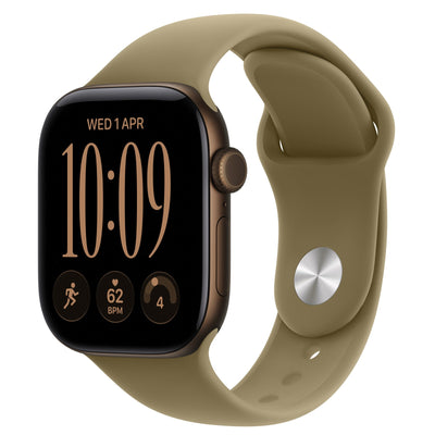 Apple Watch Series 12 (GPS + Cellular) 42mm - Dark Bronze Aluminium Case with Olive Sport Band - S/M