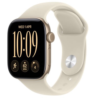 Apple Watch Series 12 (GPS + Cellular) 42mm - Light Gold Aluminium Case with Sand Sport Band - S/M