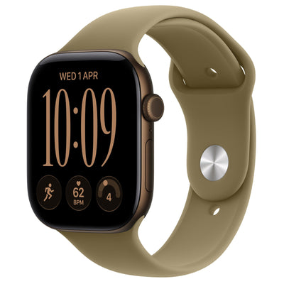 Apple Watch Series 12 (GPS + Cellular) 46mm - Dark Bronze Aluminium Case with Olive Sport Band - M/L