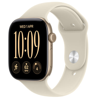 Apple Watch Series 12 (GPS + Cellular) 46mm - Light Gold Aluminium Case with Sand Sport Band - M/L