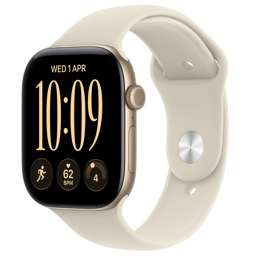 Apple Watch Series 12 (GPS + Cellular) 46mm - Light Gold Aluminium Case with Sand Sport Band - M/L