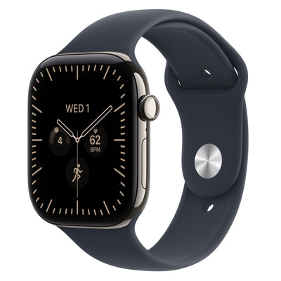 Apple Watch Series 12 (GPS + Cellular) 46mm - Natural Titanium Case with Navy Blue Sport Band - M/L