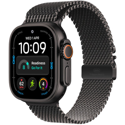 Apple Watch Ultra 4 (GPS + Cellular) 49mm - Black Titanium Case with Black Titanium Milanese Loop - M