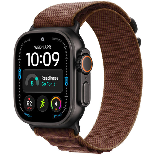 Apple Watch Ultra 4 (GPS + Cellular) 49mm - Black Titanium Case with Burgundy Alpine Loop - M