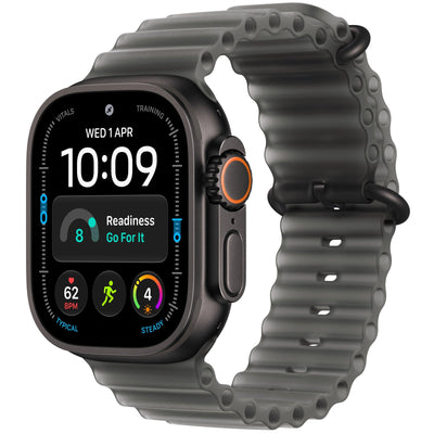 Apple Watch Ultra 4 (GPS + Cellular) 49mm - Black Titanium Case with Translucent Black Ocean Band