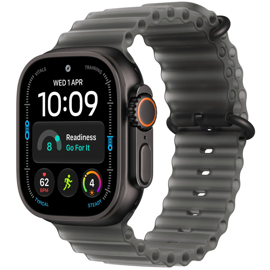 Apple Watch Ultra 4 (GPS + Cellular) 49mm - Black Titanium Case with Translucent Black Ocean Band