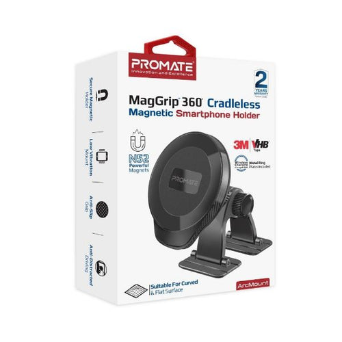 ARCMOUNT - PROMATE ARCMOUNT - MagGrip 360 Cradleless Magnetic Smartphone Holder. Versatile Mount Design