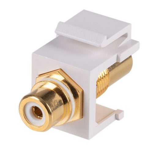 AVP-RCA-WH - DYNAMIX AVP-RCA-WH - White RCA to RCA Keystone Adapter Gold Plated