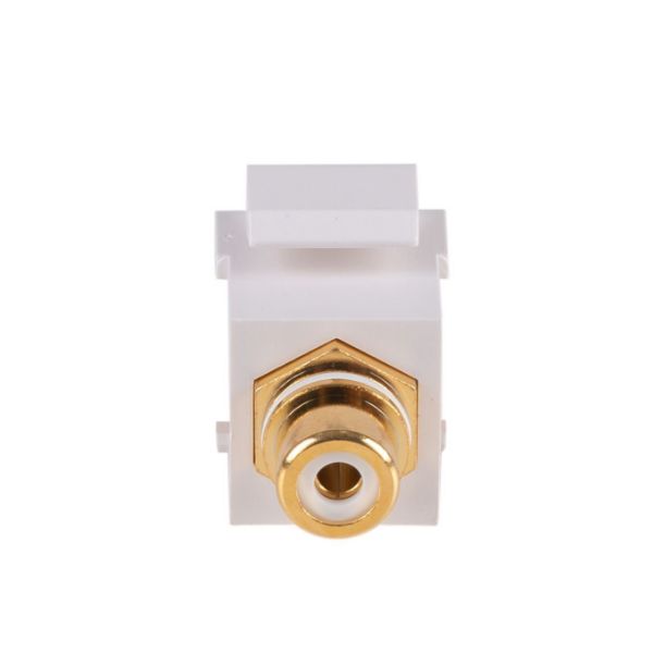DYNAMIX AVP-RCA-WH - White RCA to RCA Keystone Adapter Gold Plated