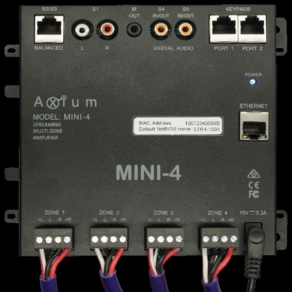 AXIUM AXMINI4 - MINI 4 Multiroom / Streaming Amplifier 4 POWERED ZONES