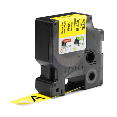 18491 - Dymo Rhino Ny Lbl 19mm Blk/Yel