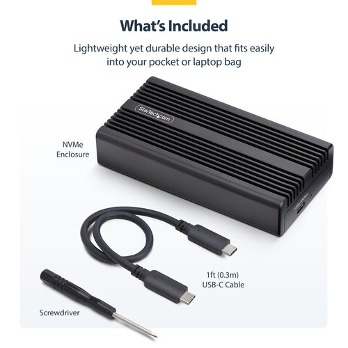 STARTECH.COM USB4 M.2 NVME ENCLOSURE, 40GBPS EXTERNAL USB-C SSD ENCLOSURE, 2 YR