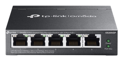 ES205GP - Omada ES205GP SDN 5-Port Gigabit PoE Switch with 4-Port PoE+