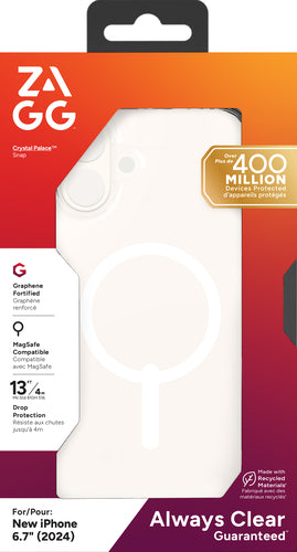 Zagg iPhone 16 Plus Crystal Palace Snap Case - Clear