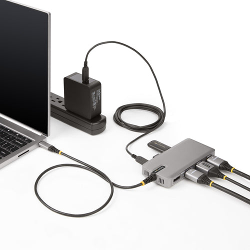 STARTECH.COM USB-C TRIPLE-MONITOR MULTIPORT ADAPTER, PD PASS-THROUGH, GBE 3 YR
